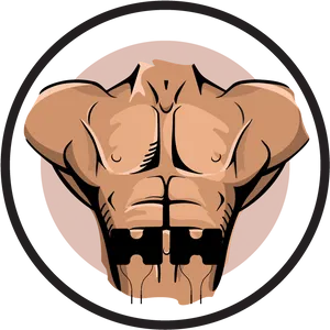 Chiseled Abs Illustration PNG Image