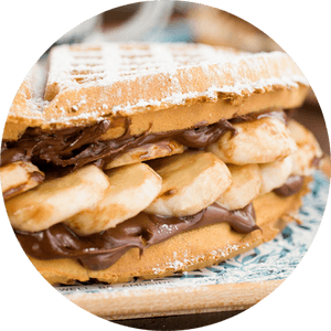 Waffle Banana Chocolate Sandwich, HD Png Download PNG image with transparent background