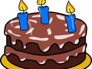 Chocolate Birthday Cakewith Candles PNG Image