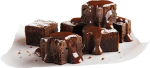 Chocolate Brownieswith Ganache Drizzle PNG Image