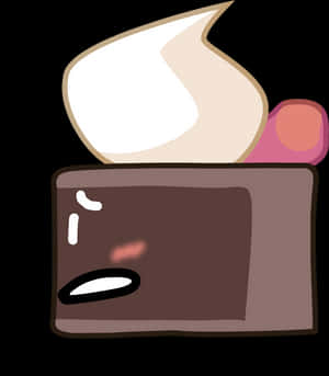 Chocolate Cake Cartoon Illustration PNG image with transparent background