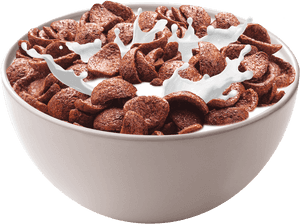 Chocolate Cereal With Milk Splash PNG