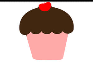 Chocolate Cherry Cupcake Illustration PNG image with transparent background