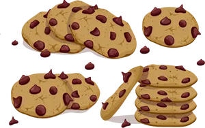 Chocolate Chip Cookies Illustration PNG Image