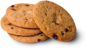 Chocolate Chip Cookies Stacked PNG Image