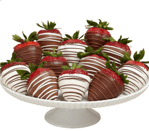 Chocolate Covered Strawberrieson Stand PNG image with transparent background