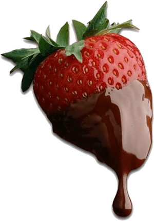 Chocolate Covered Strawberry Dripping PNG image with transparent background