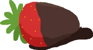 Chocolate Dipped Strawberry Illustration PNG Image