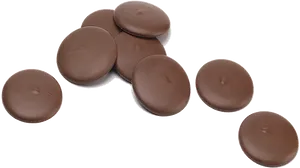 Chocolate Discs Top View PNG Image