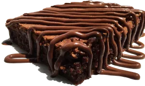 Chocolate Drizzled Brownies PNG Image