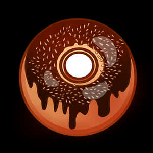 Chocolate Glazed Donut Illustration PNG with transparent background