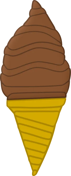 Chocolate Ice Cream Cone Illustration PNG Image