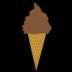 Chocolate Ice Cream Cone Summer Treat PNG image with transparent background