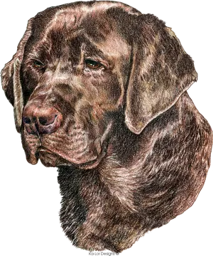 Chocolate Labrador Retriever Portrait PNG Image