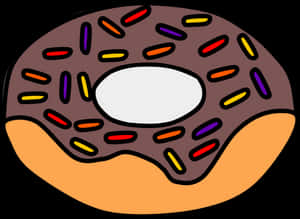 Donut, Chocolate Frosting, Rainbow Sprinkles - Doughnut, HD Png Download PNG