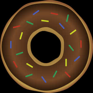 Chocolate Sprinkled Donut Illustration PNG image with transparent background