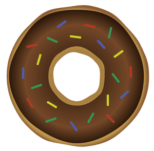 Chocolate Sprinkled Donut Illustration PNG image with transparent background