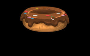 Chocolate Sprinkled Donut Illustration PNG with transparent background