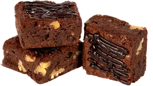 Chocolate Walnut Brownies Drizzledwith Ganache.png PNG Image