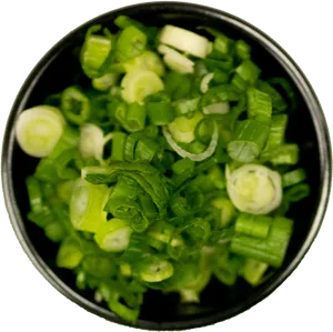 Chopped Green Onions Top View PNG Image