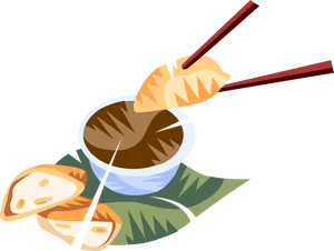 Chopsticks Holding Dumpling PNG Image