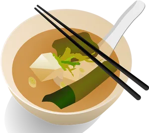 Chopsticks Restingon Ramen Bowl PNG Image