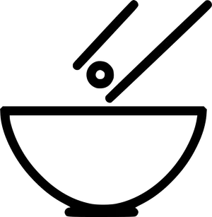 Chopsticksand Bowl Icon PNG Image