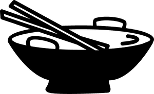 Bowl With Chopsticks - Wok Clip Art, HD Png Download PNG