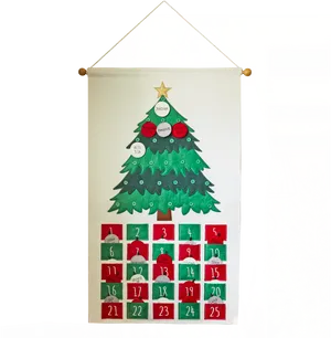 Christmas Advent Calendar Wall Hanging PNG Image