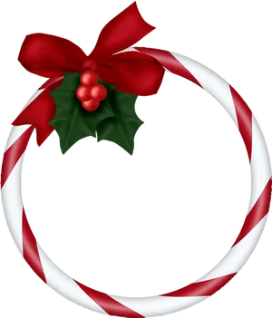 Christmas Candy Cane Border Design PNG Image