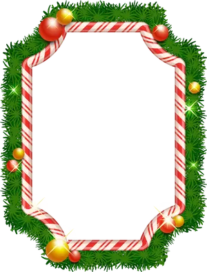 Christmas Candy Cane Frame PNG Image