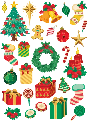 Christmas Decoration Collection PNG Image