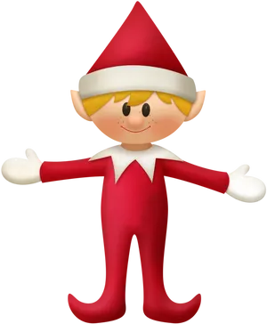 Christmas Elf Cartoon Character PNG Image