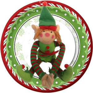 Christmas Elfon Holiday Dinner Plate PNG