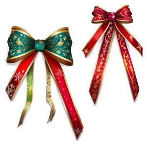 Christmas Eve Festive Ribbon Bows Png Vkj PNG Image