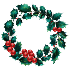 Christmas Eve Holly and Berries PNG oxp PNG with transparent background