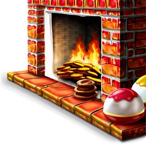 Christmas Fireplace With Cookies Png Qub PNG Image