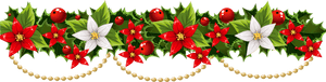 Transparent Poinsettia Clipart - Clip Art Christmas Garland, HD Png Download PNG with transparent background