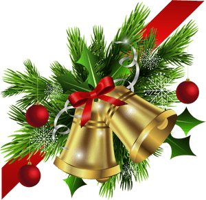 Christmas Garland Border Transparent Png - Transparent Christmas Bells Png, Png Download PNG with transparent background