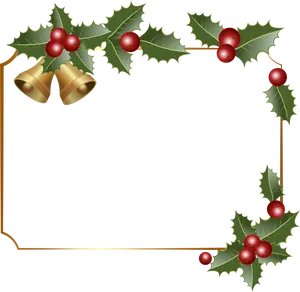 Christmas Holly Border Design PNG Image