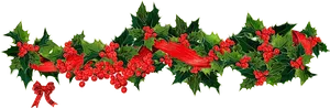 Christmas Holly Garland PNG Image