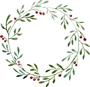 Christmas Holly Wreath Illustration PNG Image