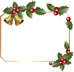 Christmas Hollyand Bells Border PNG Image