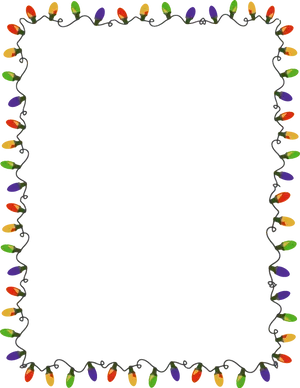 Christmas Lights Border Graphic PNG Image