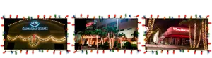 Christmas Lights Commercial Buildings Banner PNG Image