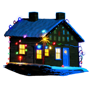 Christmas Lights on House PNG 05032024 PNG image with transparent background