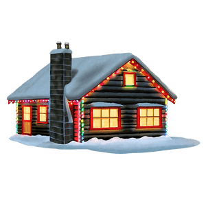 Christmas Lights on House PNG 90 PNG image with transparent background