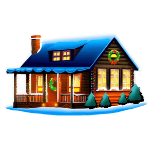 Christmas Lights on House PNG jak5 PNG image with transparent background