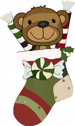 Christmas Monkeyin Stocking PNG with transparent background