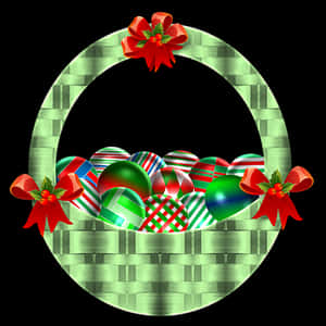 Christmas Ornament Basket Graphic PNG with transparent background